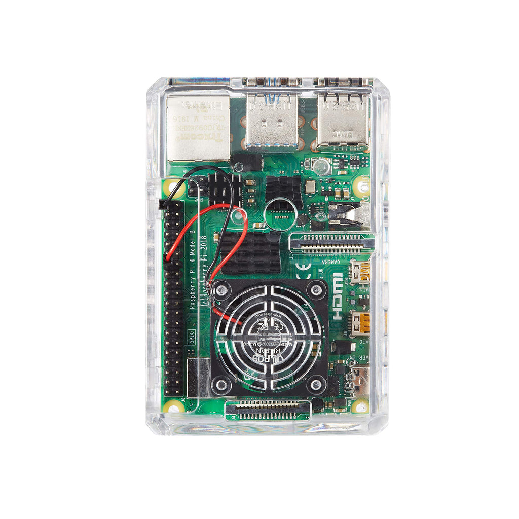 Vilros Raspberry Pi 4 Complete Starter Kit- Includes Raspberry Pi 4 Board, Fan Cooled Case, 64GB Preloaded Micro SD Card and More (4GB, Clear Transparent Case)